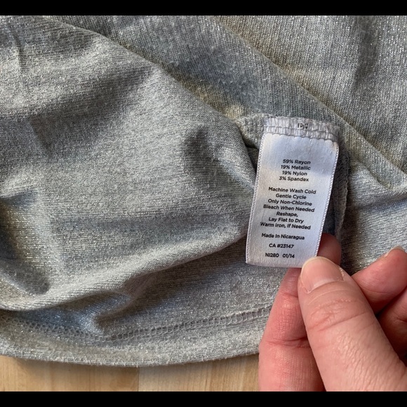 Talbots Size:Small Silver Metallic Tee Shirt! - Picture 11 of 12